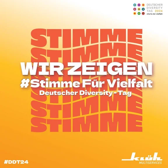 Aktionsbild der charta der vielfalt 2024 mit dem Slogan "wir zeigen #Stimme Für Vielfalt" 