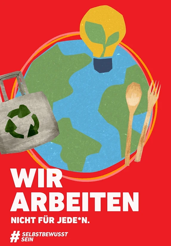 Key Visual der Nachhaltigkeitschallenge im Rahmen der Klüh Employer Branding Kampagne