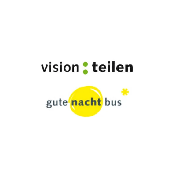 Logo: vision:teilen gute nacht bus