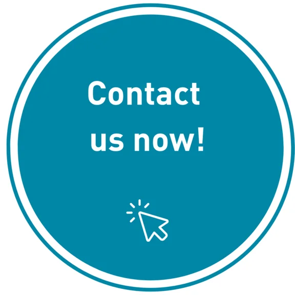 A blue button with the text:"Contact us now" and a mouse pointer.