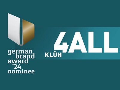 Bild mit dem Schriftzug "Klüh 4All" und dem Logo: german brand award nominee