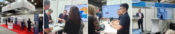 Foto Collage Messestand Besucher 
