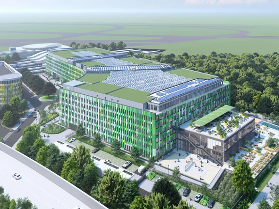 Bild von dem EUREF-Campus Düsseldorf außenansicht