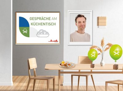 Bild zum Podcast "Gespräche am Küchentisch" mit Porträt vom Gast Patrick Wodni