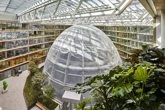 Ein Bild von der EUREF Kuppel im Campus Düsseldorf