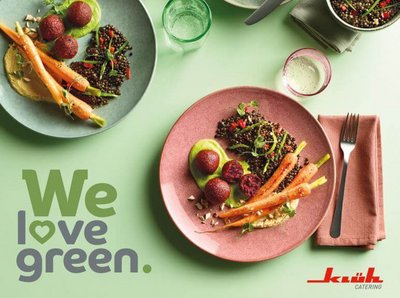 Aktionsbild zu "We love green." mit zwei Tellergerichten