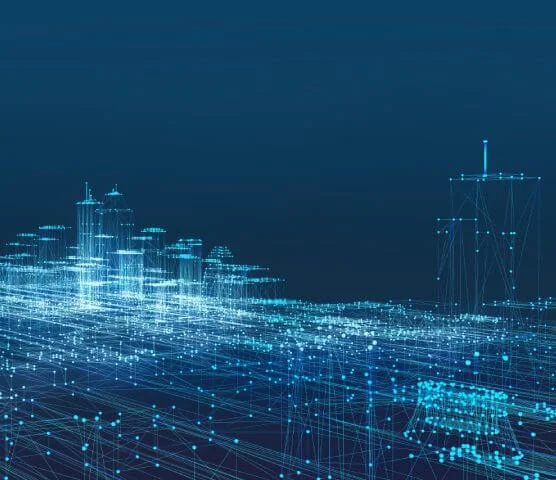 Dekoratives Bild in Blautönen.