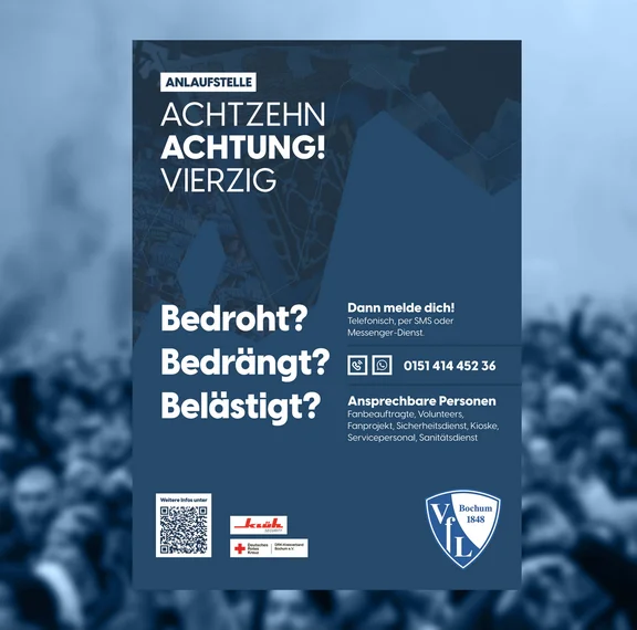 Ein Flyer vom VFL Bochum zum Thema: Bedroht? Bedrängt? Belästigt?