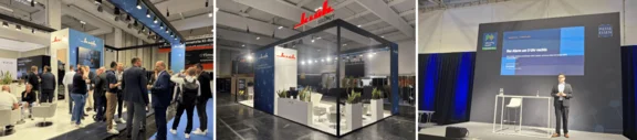 Collage aus drei Bildern während der Security Messe in Essen 2026
