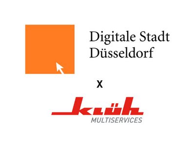 Logo: Digitale Stadt Düsseldorf x Klüh Multiservices