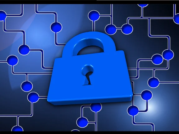 Illustration von einem blauen Schlüsselschloß